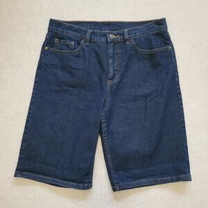EUC D&Co. Denim & Company Size 10 Denim Jean Flat Front Shorts Mid Rise Blue